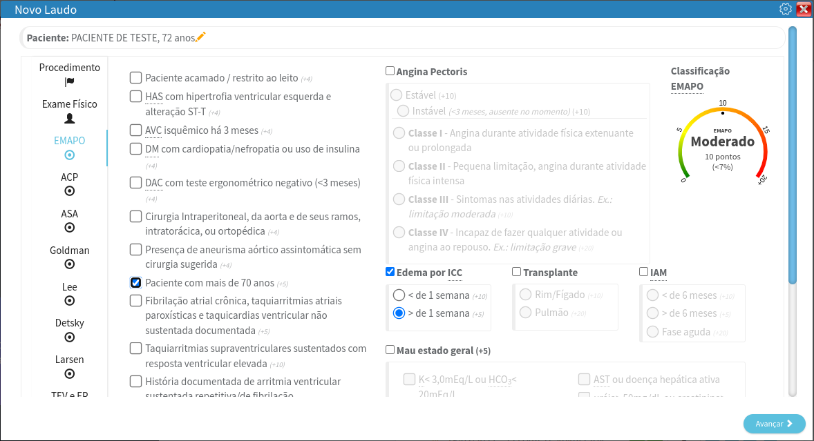 Exemplo De Laudo De Risco Cirúrgico: Avaliação E Procedimentos